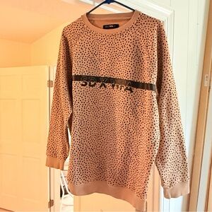 SD X WFA Tan and Black Oversized Sweater
